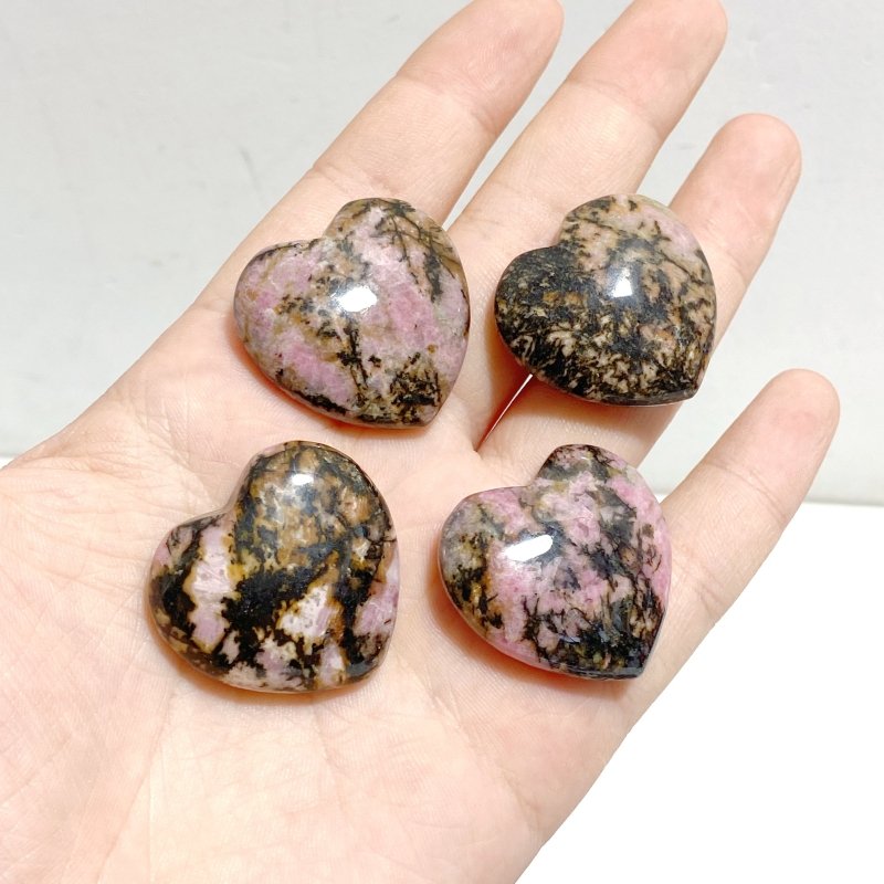 3CM Rhodonite Heart Wholesale - Wholesale Crystals