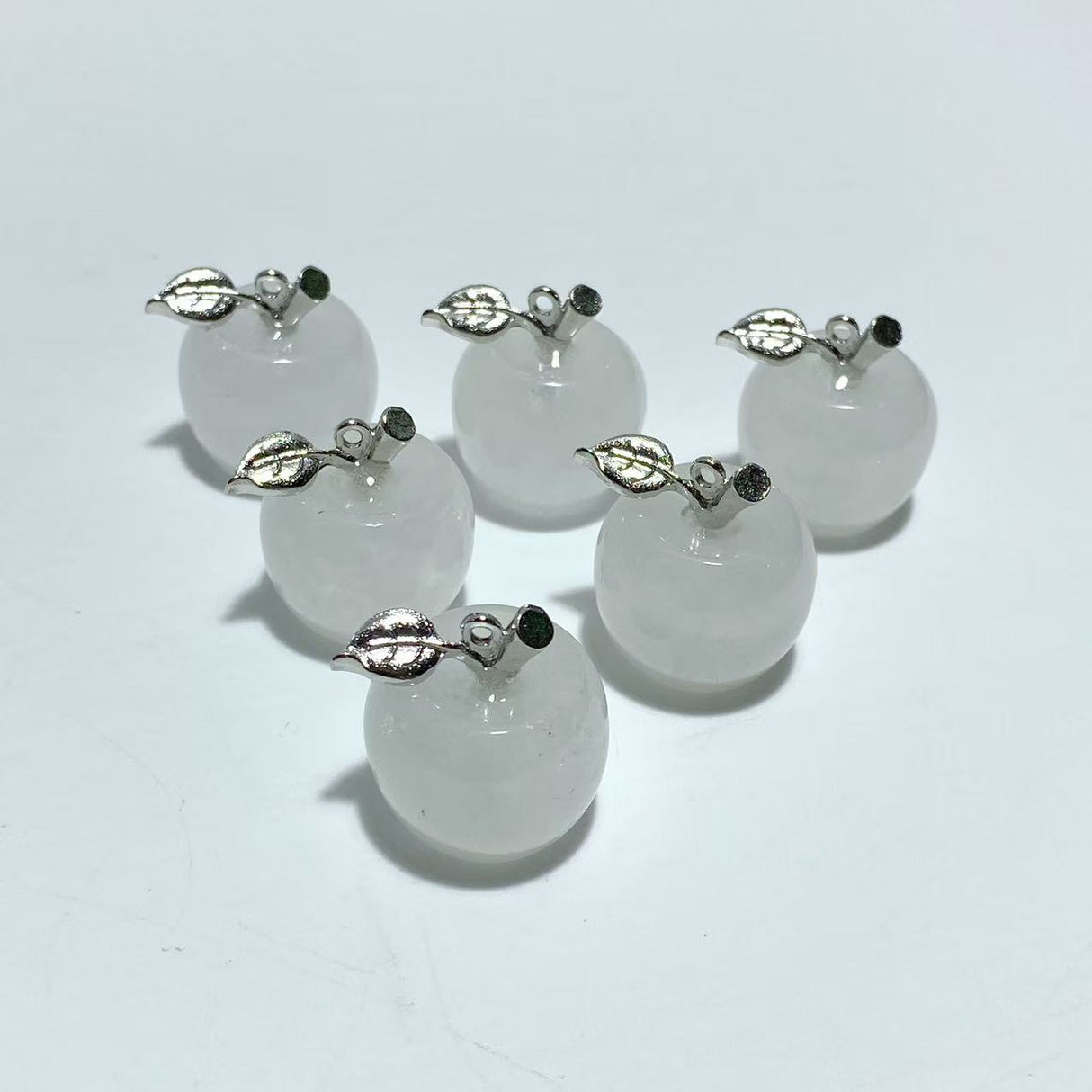 14 Types Small Apple Carving Wholesale Clear Quartz Green Aventurine Lepidolite