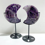 7 Pieces Chevron Amethyst Moon With Stand