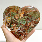 4 Pieces Large Money Agate Heart With Stand