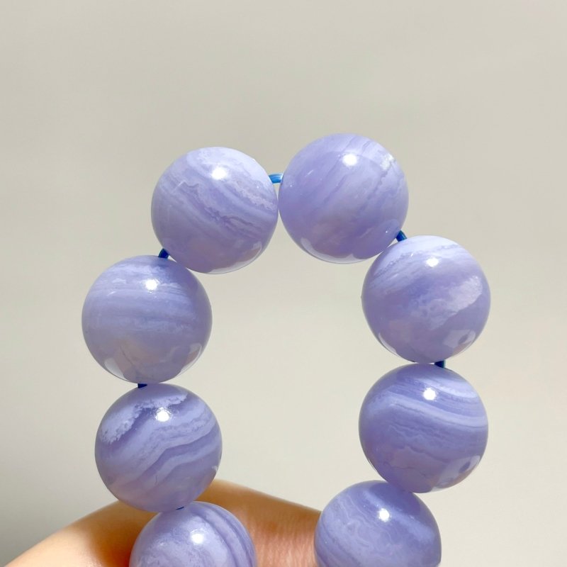 3pcs High Grade Blue Lace Agate Bracelet (HGUB23) - Wholesale Crystals