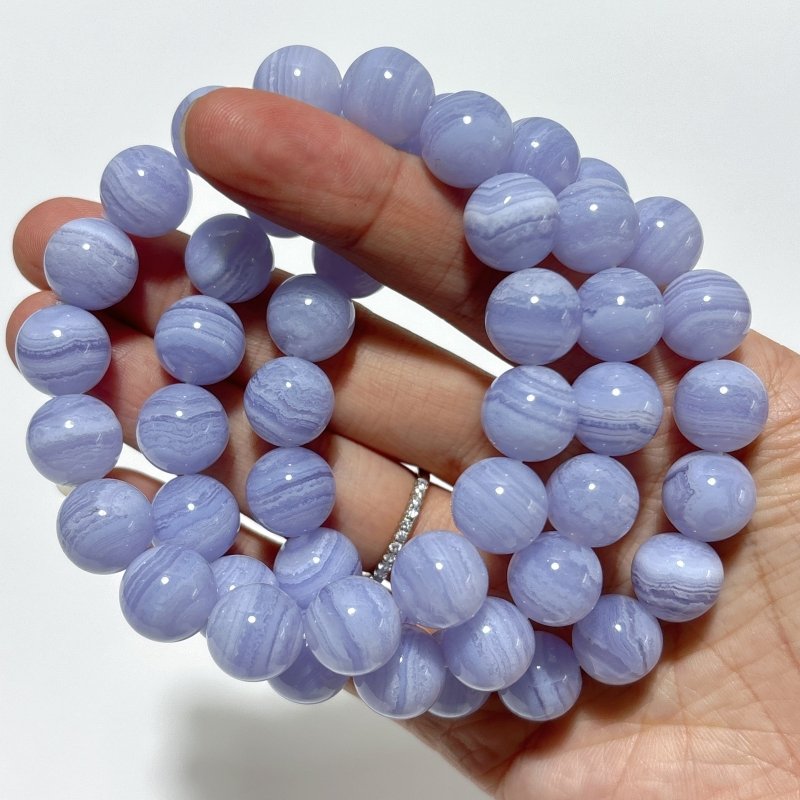 3pcs High Grade Blue Lace Agate Bracelet (HGUB23) - Wholesale Crystals