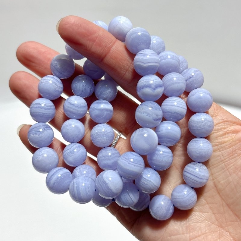 3pcs High Grade Blue Lace Agate Bracelet (HGUB23) - Wholesale Crystals