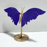 4 Pairs Lapis Lazuli Butterfly Wing Carving With Stand - Wholesale Crystals