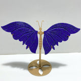 4 Pairs Lapis Lazuli Butterfly Wing Carving With Stand - Wholesale Crystals
