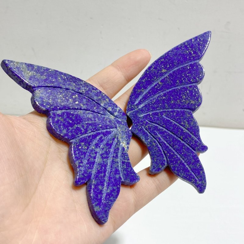 4 Pairs Small Lapis Lazuli Butterfly Wing Carving With Stand -Wholesale Crystals