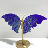 4 Pairs Small Lapis Lazuli Butterfly Wing Carving With Stand - Wholesale Crystals