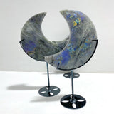 4 Pieces Beautiful Labradorite Moon Carving With Stand - Wholesale Crystals