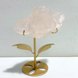 4 Pieces Beautiful Rose Quartz Flower Carving With Stand -Wholesale Crystals