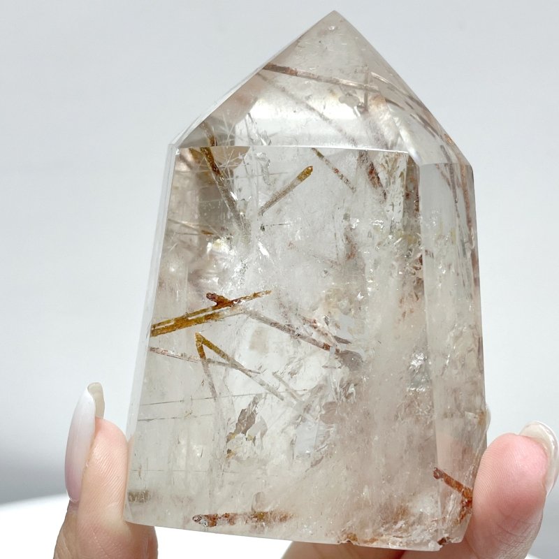 4 Pieces Clear Quartz With White Mica Tower - Wholesale Crystals