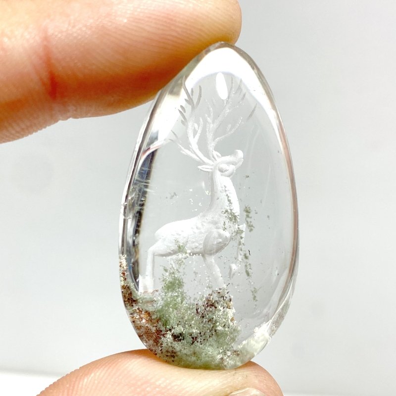 4 Pieces Deer Garden Quartz Inner Scene Carving - Wholesale Crystals