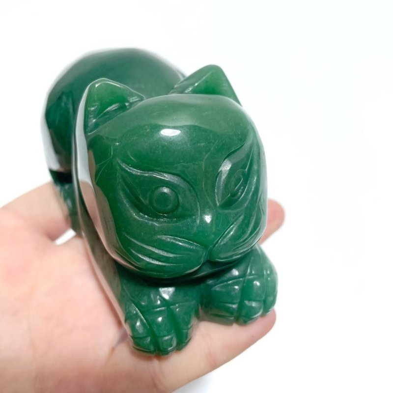 4 Pieces Green Aventurine Cat Carving - Wholesale Crystals