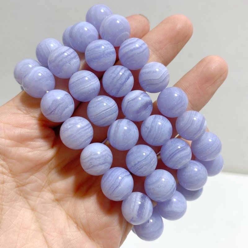 4 Pieces High Grade Blue Lace Agate Bracelet -Wholesale Crystals