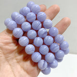 4 Pieces High Grade Blue Lace Agate Bracelet -Wholesale Crystals