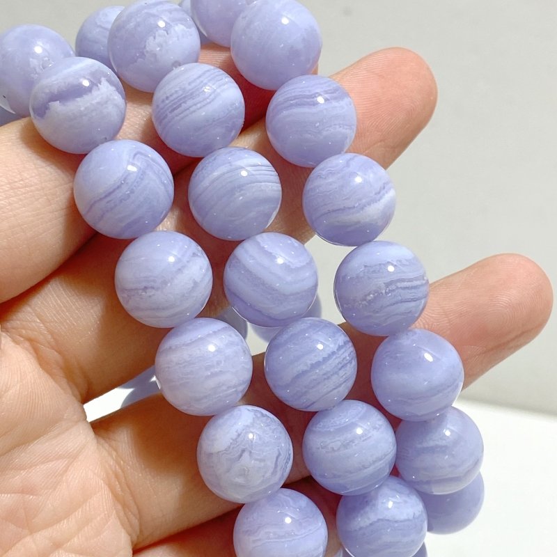 4 Pieces High Grade Blue Lace Agate Bracelet -Wholesale Crystals