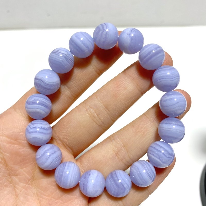 4 Pieces High Grade Blue Lace Agate Bracelet (HGUB23) - Wholesale Crystals