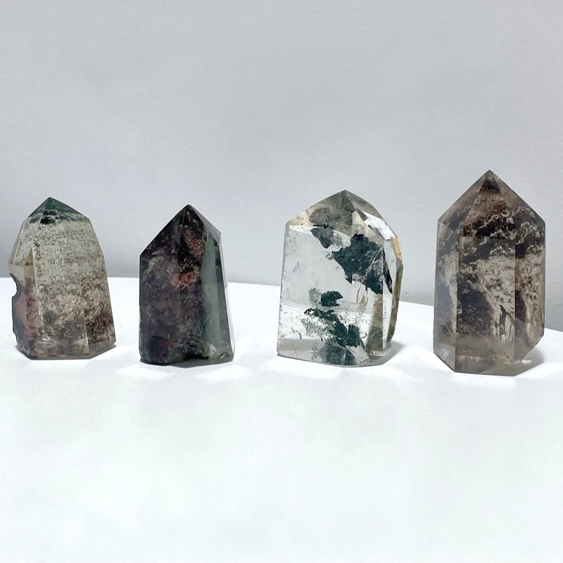 4 Pieces High Quality Garden Quartz Clear Tower Points - Wholesale Crystals