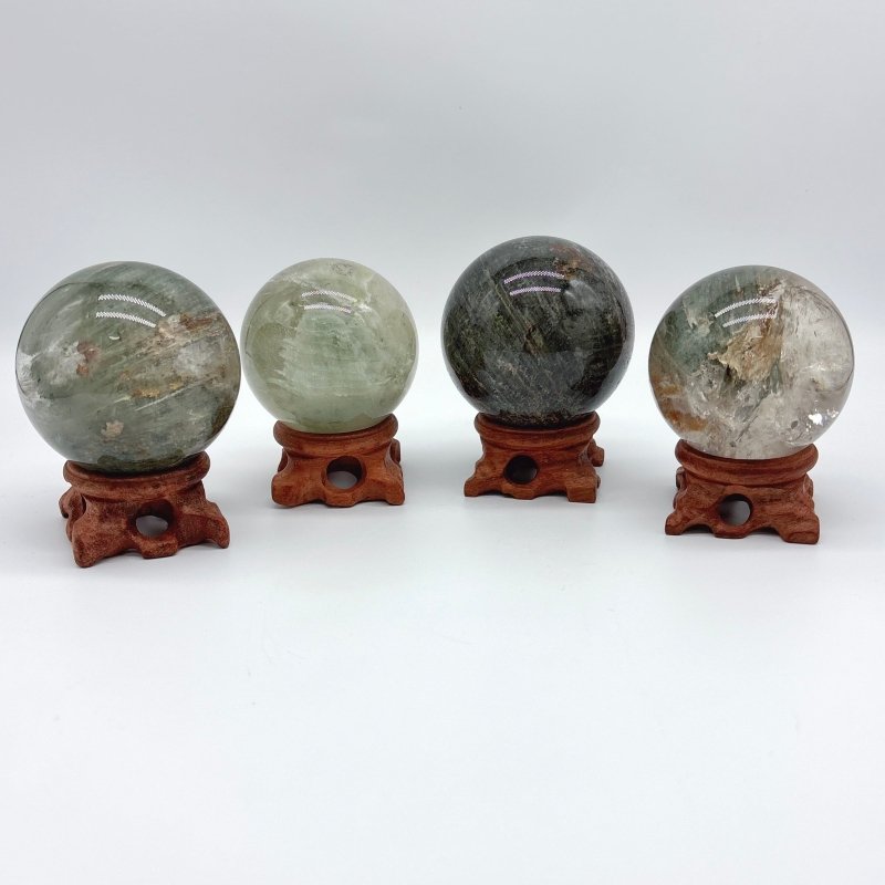 4 Pieces High Quality Garden Quartz Sphere - Wholesale Crystals