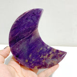 4 Pieces Large Charoite Moon Carving With Stand 1 -Wholesale Crystals