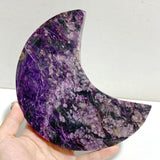 4 Pieces Large Charoite Moon Carving With Stand 1 -Wholesale Crystals