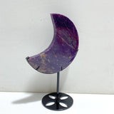 4 Pieces Large Charoite Moon Carving With Stand 1 -Wholesale Crystals