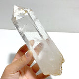 4 Pieces Large Clear Quartz Point Raw Bottom With Stand 5 - Wholesale Crystals