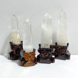 4 Pieces Large Clear Quartz Tower Point Ornaments With Stand - Wholesale Crystals