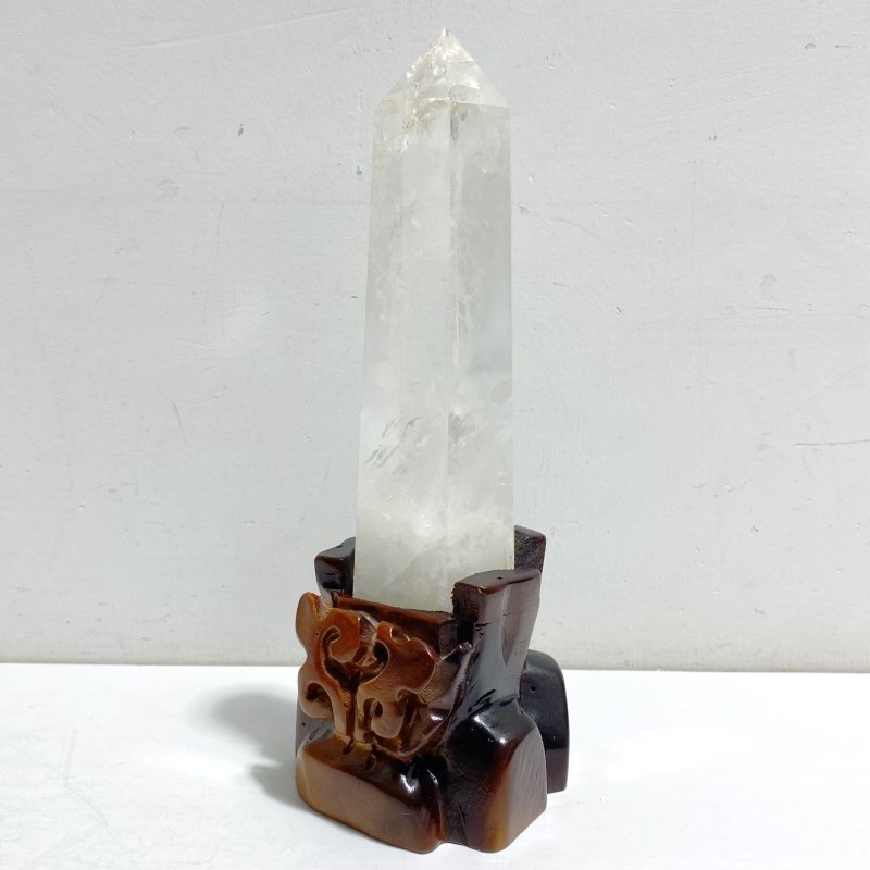4 Pieces Large Clear Quartz Tower Point Ornaments With Stand - Wholesale Crystals