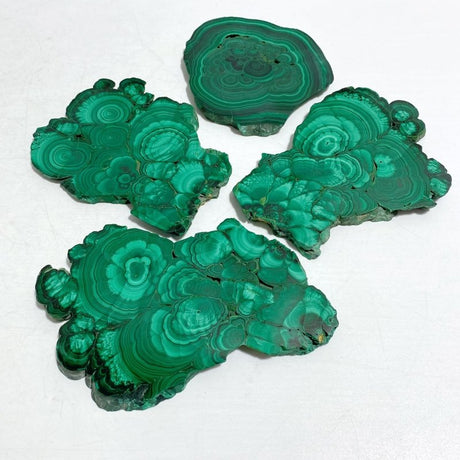 4 Pieces Large Polished Malachite Slab - Wholesale Crystals