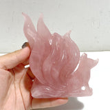 4 Pieces Rose Quartz Nine-tailed fox Carving -Wholesale Crystals