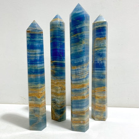 4 Pieces Tall High Quality Deep Blue Onyx Point -Wholesale Crystals