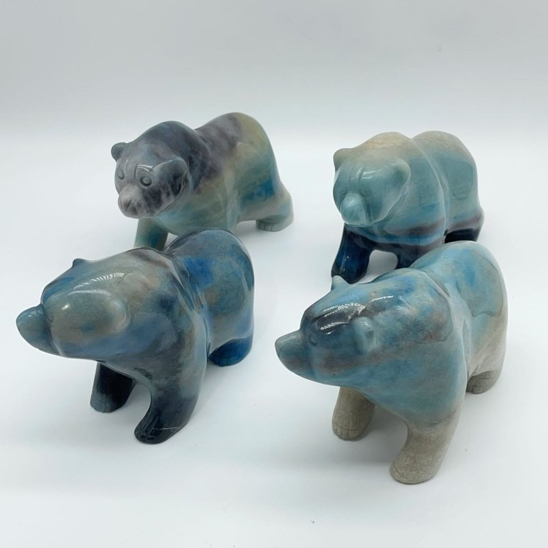 4 Pieces Trolleite Stone Bear Carving - Wholesale Crystals