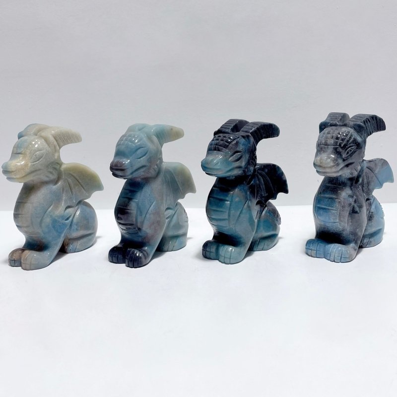 4 Pieces Trolleite Stone Dragon Carving - Wholesale Crystals