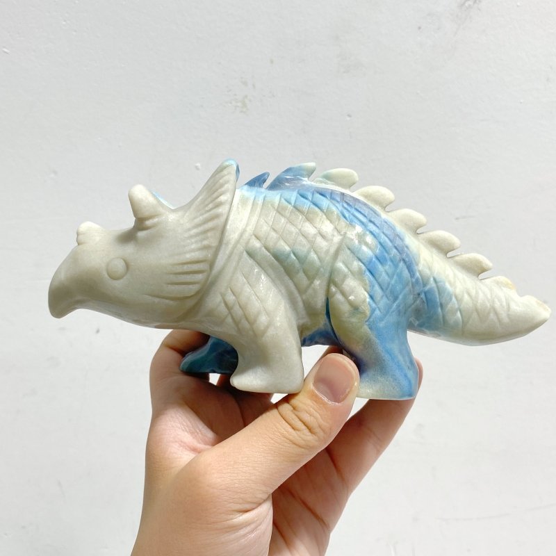 4 Pieces Trolleite Stone Triceratops Three-horned Dinosaur Carving -Wholesale Crystals