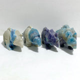 4 Pieces Trolleite Stone Triceratops Three-horned Dinosaur Carving -Wholesale Crystals