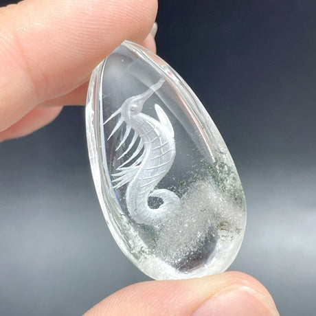4 Pieces Unique Seahorse Garden Quartz Inner Scene Carving - Wholesale Crystals