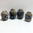 4 Pieces Volcano Agate Buddha Head Carving(UV - Reactive) - Wholesale Crystals