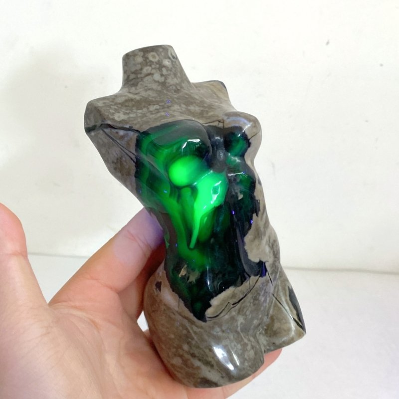 4 Pieces Volcano Agate Goddess Carving (UV - Reactive) - Wholesale Crystals