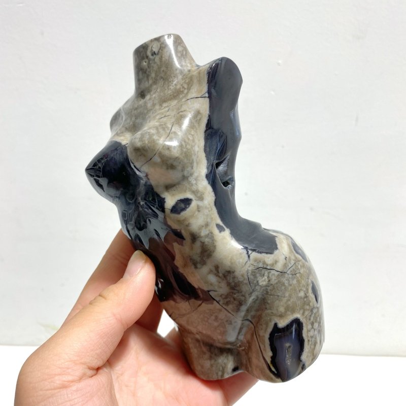 4 Pieces Volcano Agate Goddess Carving (UV - Reactive) - Wholesale Crystals