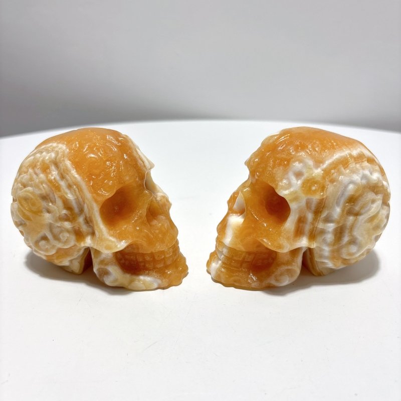 4 Types Crystal Skull Carving Wholesale Orange Calcite Garnet - Wholesale Crystals