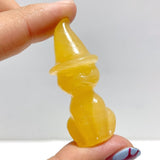 4 Types Halloween Ghost Cat Carving Wholesale Moss Agate Labradorite Yooperlite Yellow Calcite - Wholesale Crystals