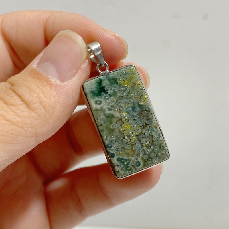 40 Pieces Vein Ocean Japser Pendant -Wholesale Crystals