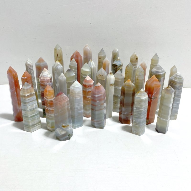 41 Pieces Stripe Agate Tower Points - Wholesale Crystals