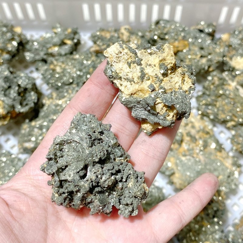 45 Pieces Raw Pyrite Stones (Sea Freight Only) -Wholesale Crystals