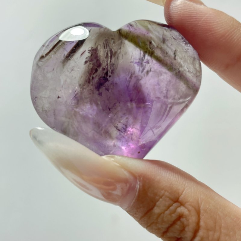 46 Pieces Small Amethyst Heart - Wholesale Crystals