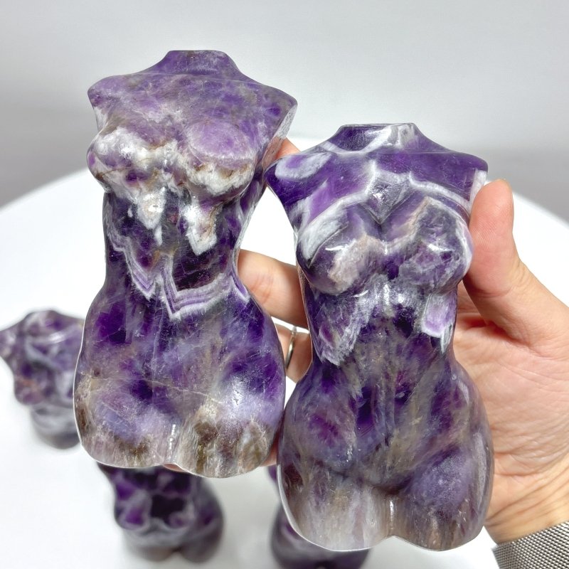 4.7in Large Chevron Amethyst Goddess Carving Wholesale - Wholesale Crystals