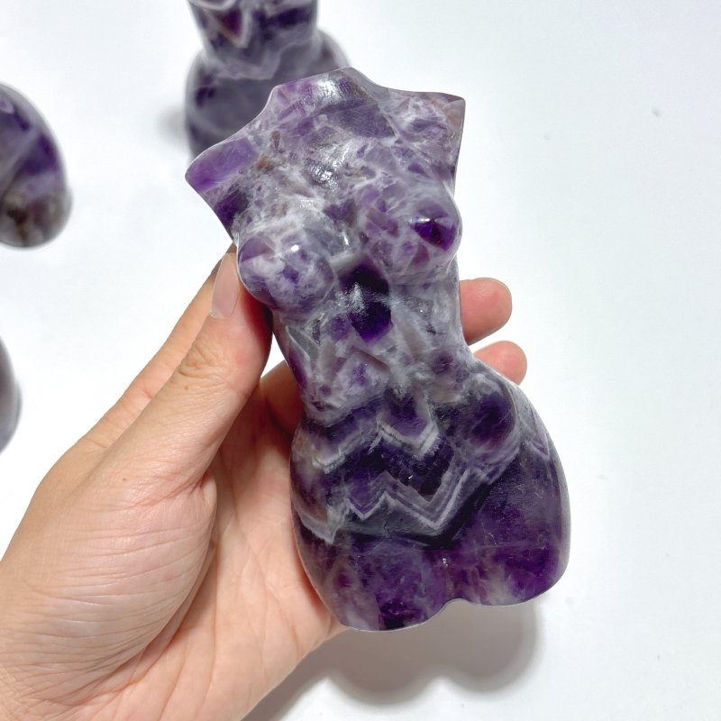 4.7in Large Chevron Amethyst Goddess Carving Wholesale - Wholesale Crystals