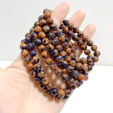 8MM Blue Mixed Gold Sandstone Bracelets Wholesale