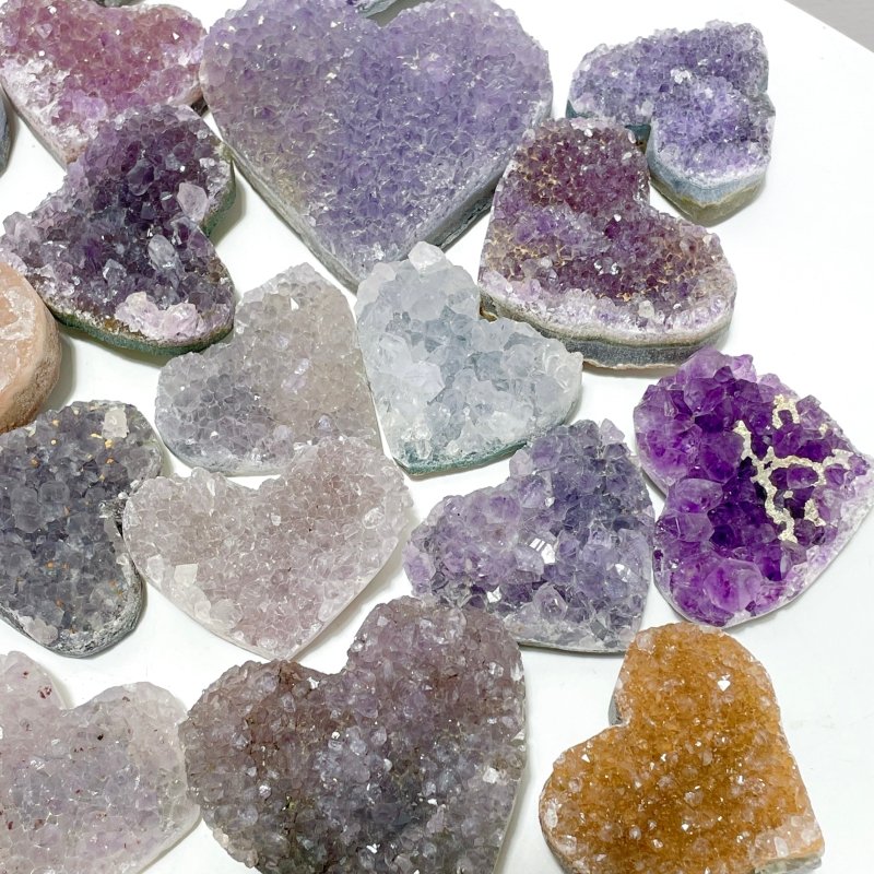 49 Pieces Beautiful Amethyst Cluster Heart - Wholesale Crystals