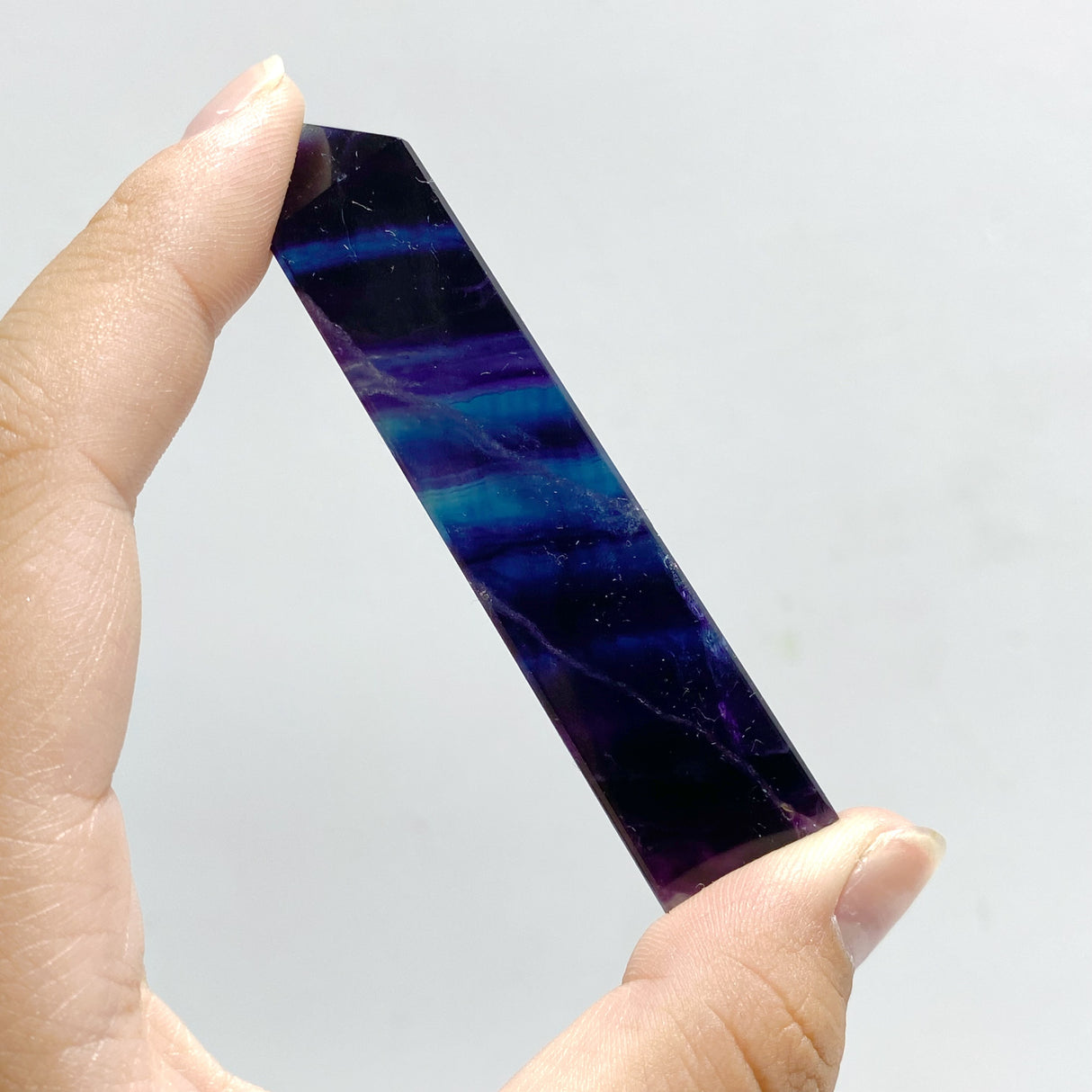 High Quality 5-8cm Rainbow Fluorite Four-sided Tower Point Wholesale